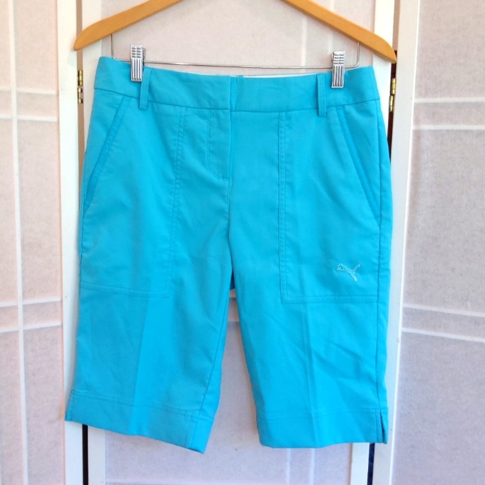 NWT ! Puma turquoise blue golf shorts